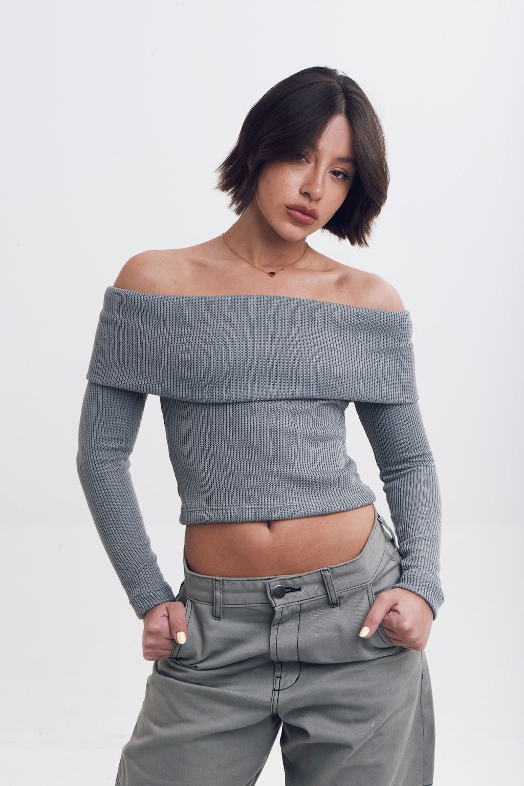 Casaco Tricot Cinza - Lucy